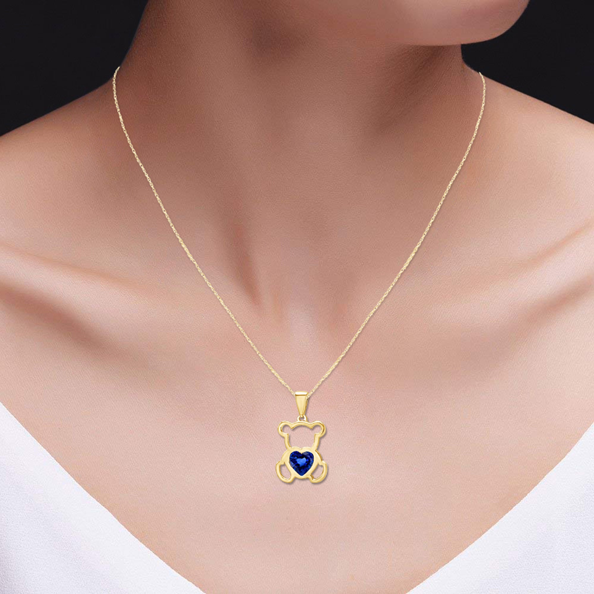 Teddy Bear Pendant Necklace for Women