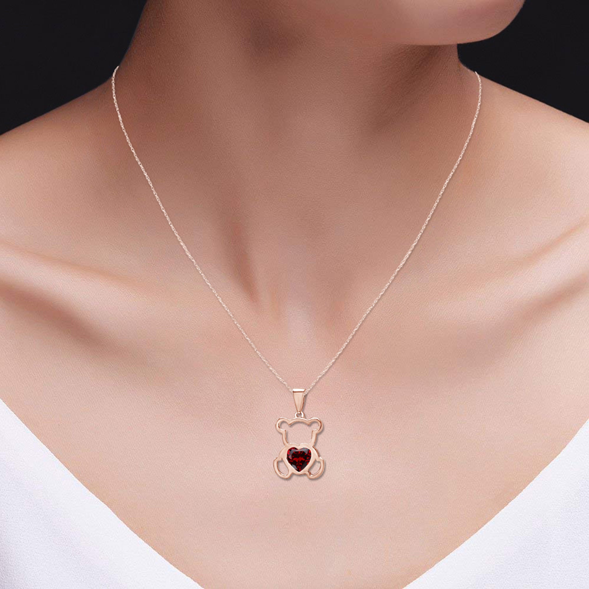 Teddy Bear Pendant Necklace for Women