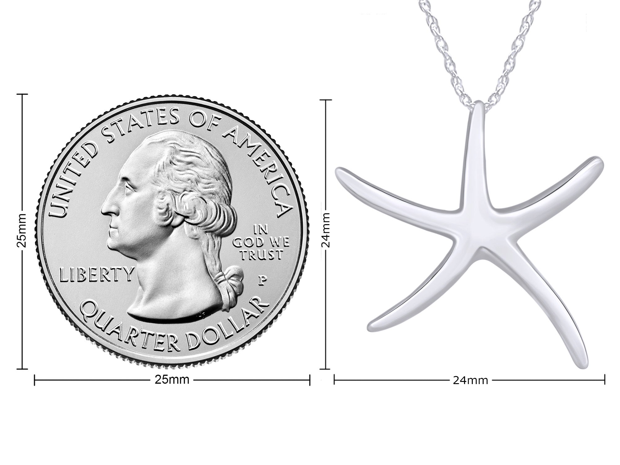 Starfish Charm Pendant Necklace