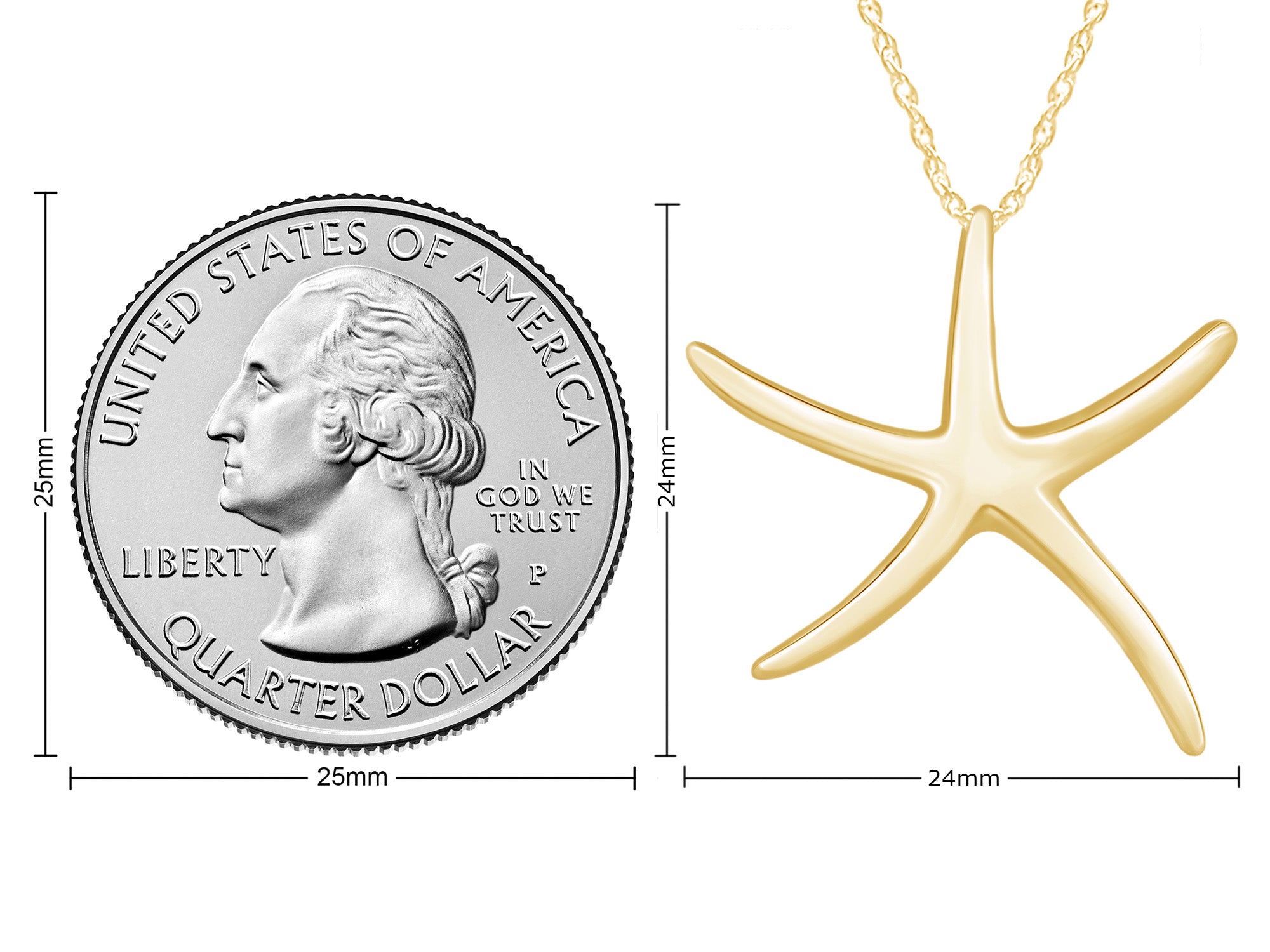 Starfish Charm Pendant Necklace