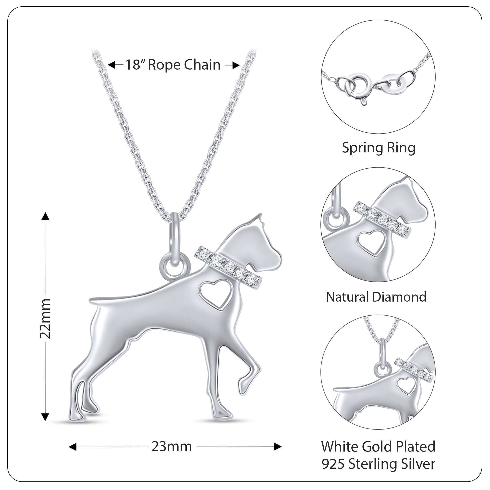 Dog Lover Charm Pendant Necklace