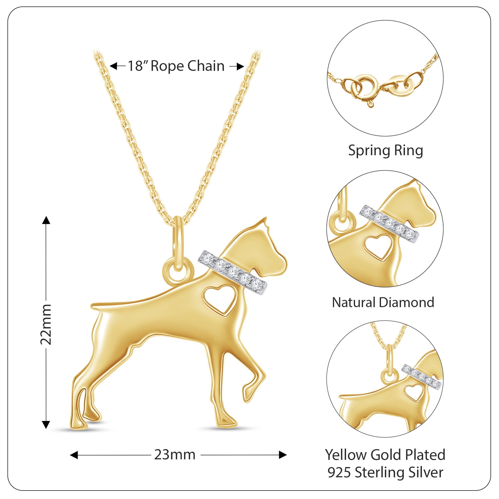 Dog Lover Charm Pendant Necklace