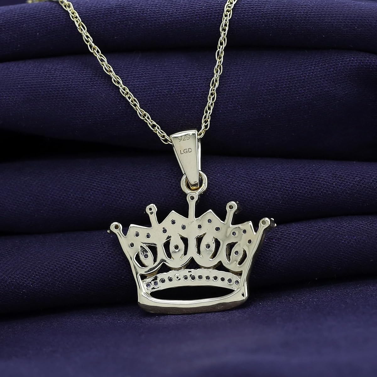 Lab Grown Diamond Crown Pendant Necklace