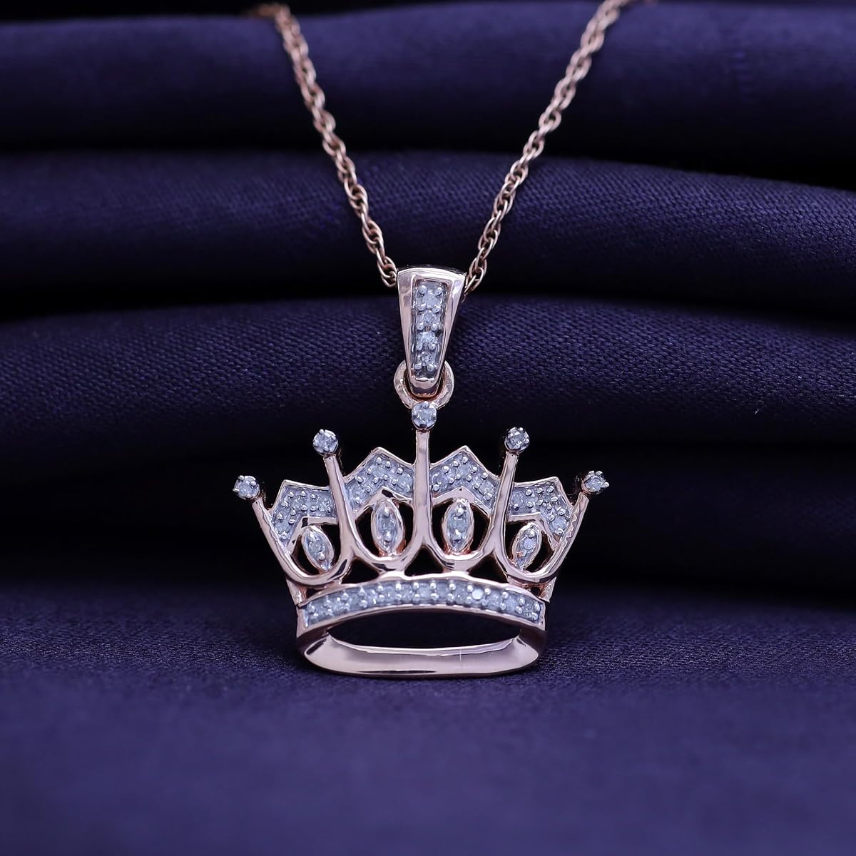 Moissanite Crown Pendant Necklace