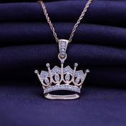 Natural Diamond Crown Pendant Necklace