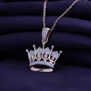 Natural Diamond Crown Pendant Necklace