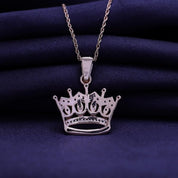 Natural Diamond Crown Pendant Necklace