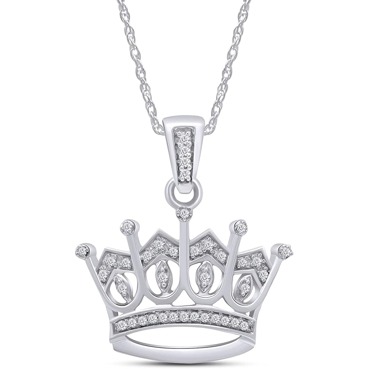 Moissanite Crown Pendant Necklace
