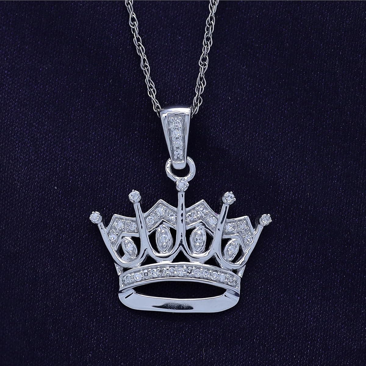 Moissanite Crown Pendant Necklace