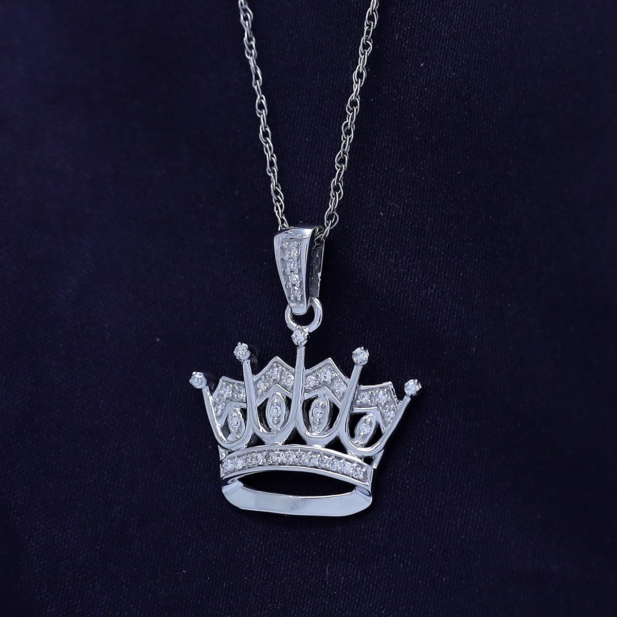 Moissanite Crown Pendant Necklace