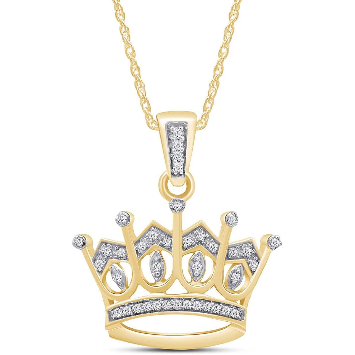 Moissanite Crown Pendant Necklace