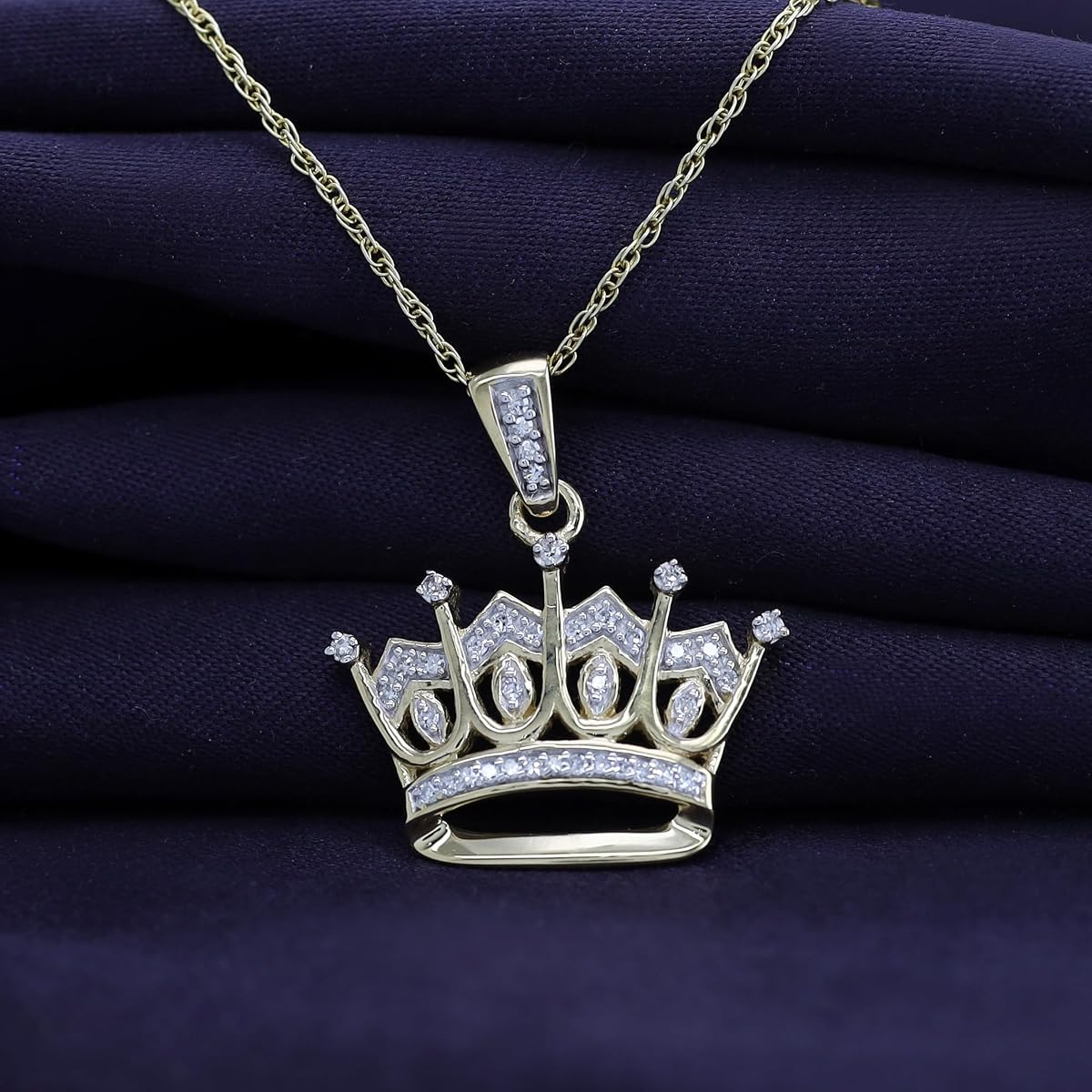 Moissanite Crown Pendant Necklace