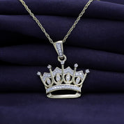 Moissanite Crown Pendant Necklace