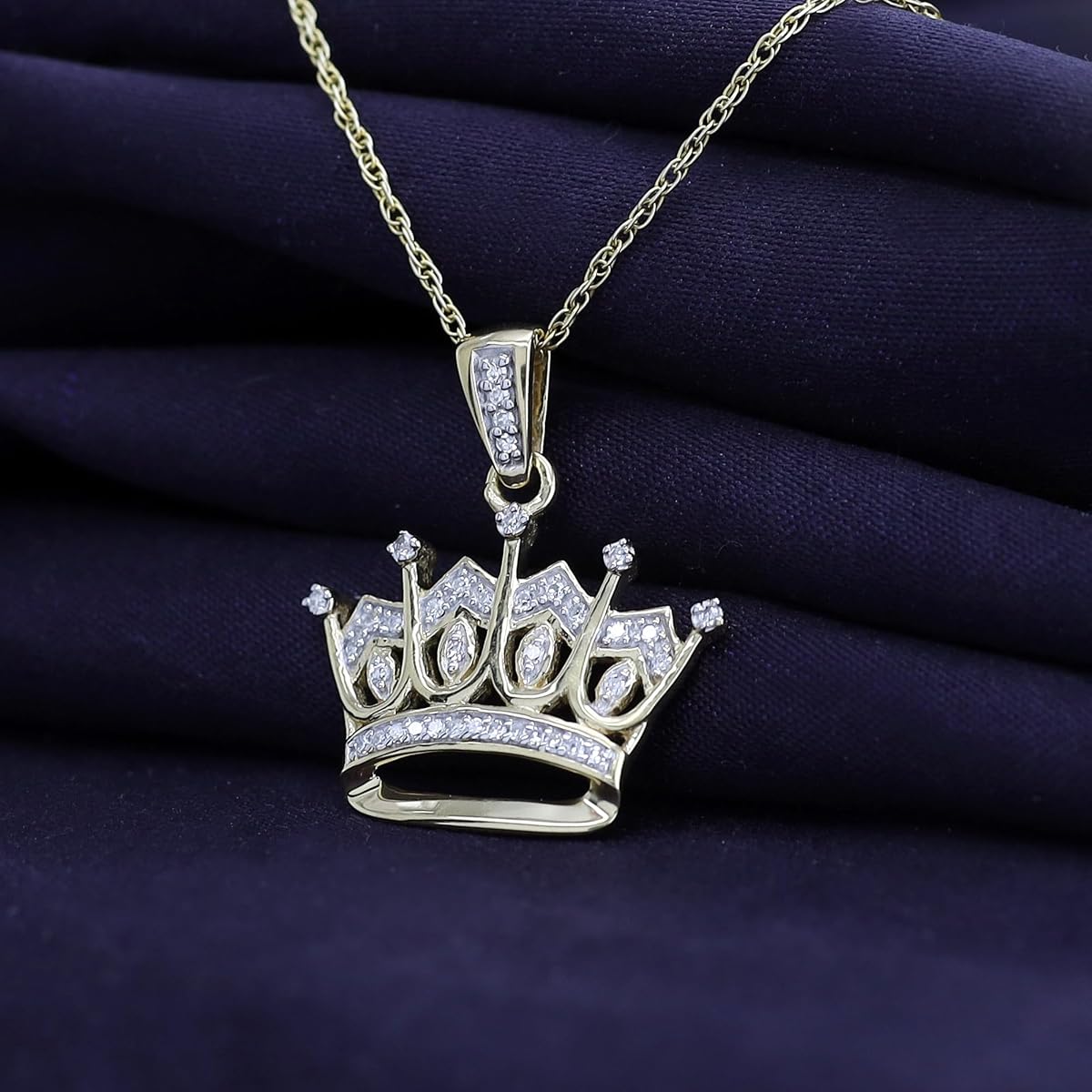 Moissanite Crown Pendant Necklace
