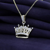 Natural Diamond Crown Pendant Necklace