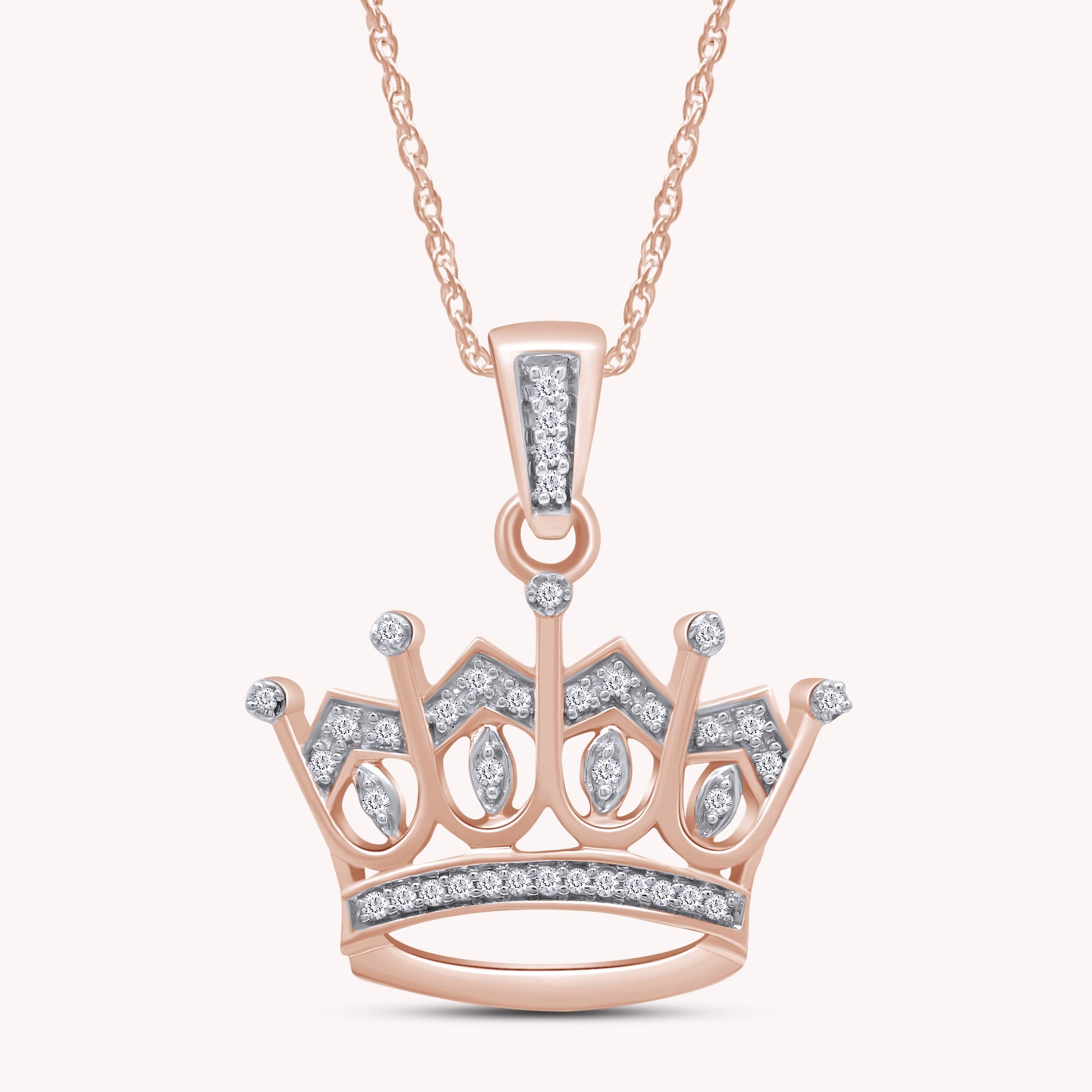 Moissanite Crown Pendant Necklace