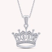 Moissanite Crown Pendant Necklace