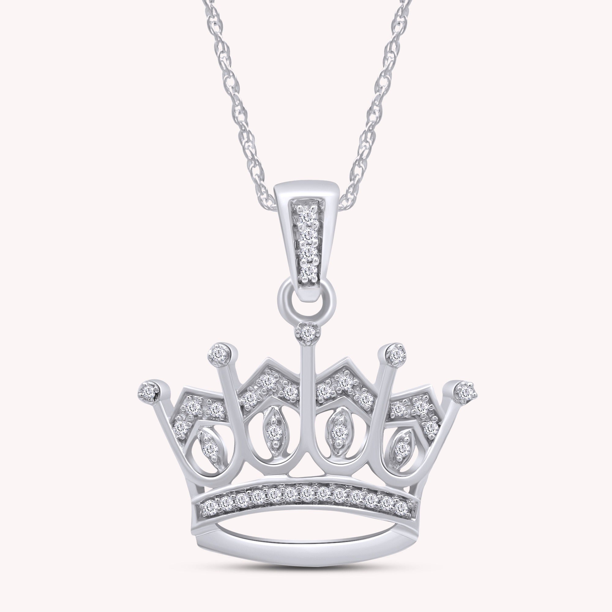 Moissanite Crown Pendant Necklace