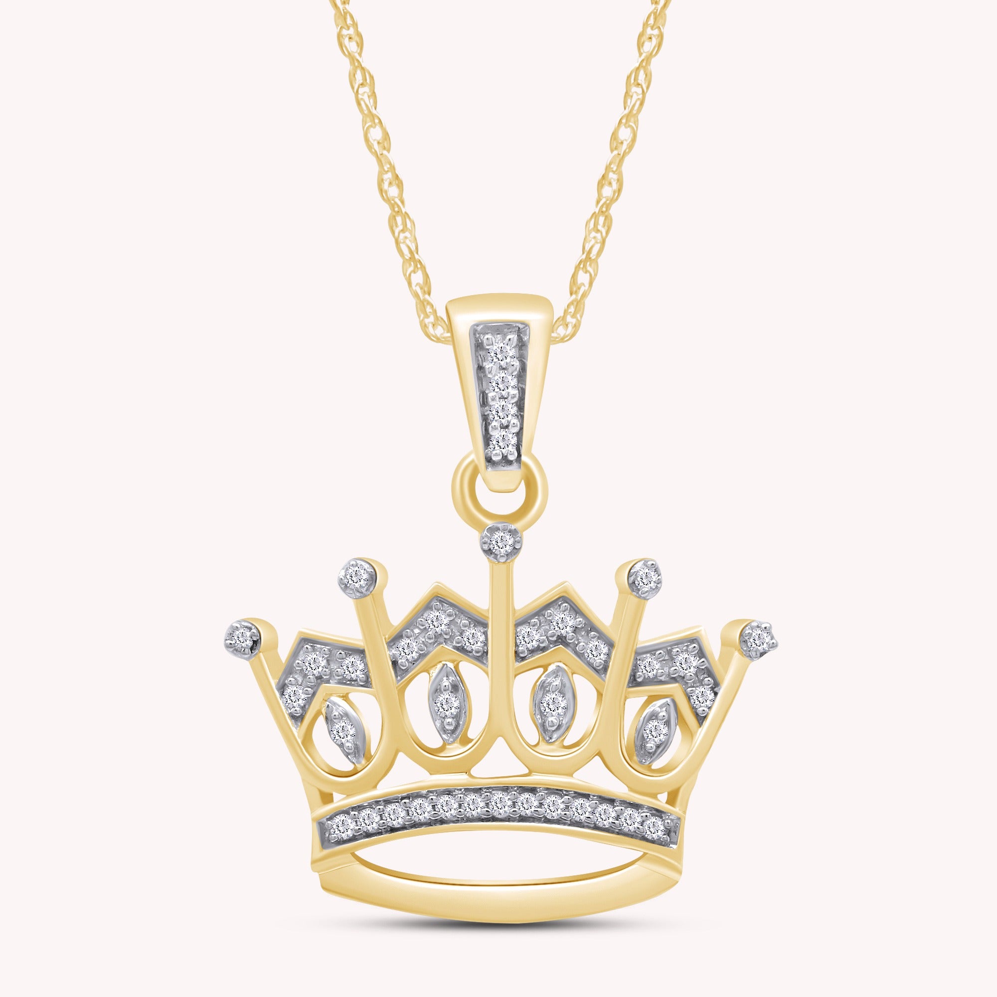 Moissanite Crown Pendant Necklace