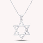 14k Gold Over Sterling Silver Star of David Pendant Necklace 20mm X 17mm