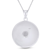 Aztec Mayan Sun Calendar Charm Pendant Necklace 925 Sterling Silver
