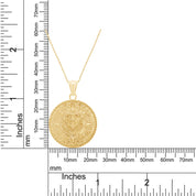 Aztec Mayan Sun Calendar Charm Pendant Necklace 925 Sterling Silver