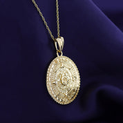 Aztec Mayan Sun Calendar Charm Pendant Necklace 925 Sterling Silver