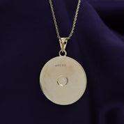 Aztec Mayan Sun Calendar Charm Pendant Necklace 925 Sterling Silver