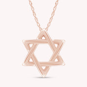 Star David Fashion Pendant Necklace in 14K Gold Over Sterling Silver