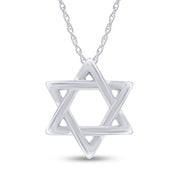 Star David Fashion Pendant Necklace in 14K Gold Over Sterling Silver