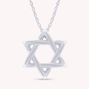 Star David Fashion Pendant Necklace in 14K Gold Over Sterling Silver