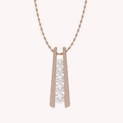 Five Stone Journey Bar Moissanite Pendant Necklace