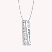 Five Stone Journey Bar Moissanite Pendant Necklace