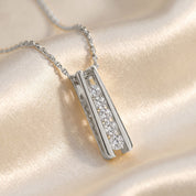 Five Stone Journey Bar Moissanite Pendant Necklace