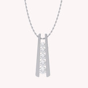 Five Stone Journey Bar Moissanite Pendant Necklace