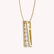 Five Stone Journey Bar Moissanite Pendant Necklace