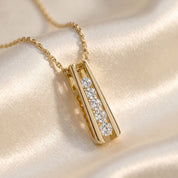 Five Stone Journey Bar Lab Grown Diamond Pendant Necklace
