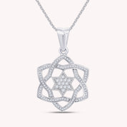 Jewish Star of David CZ Pendant Necklace In 925 Sterling Silver