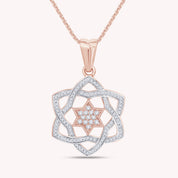 Jewish Star of David CZ Pendant Necklace In 925 Sterling Silver