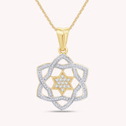 Jewish Star of David CZ Pendant Necklace In 925 Sterling Silver