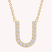 AFFY Moissanite Diamond Alphabet's Letter's Necklaces