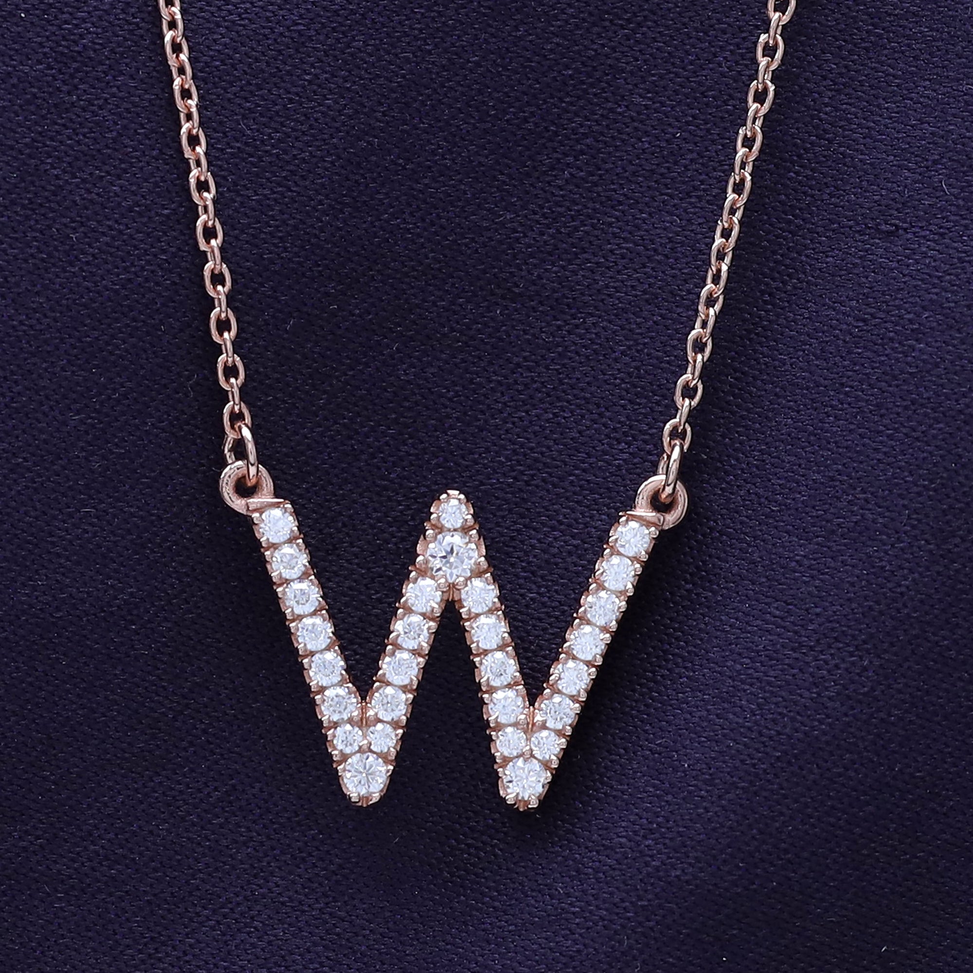 AFFY Moissanite Diamond Alphabet's Letter's Necklaces