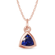 Trillion Bezel-Set Dainty Solitaire Pendant Necklace