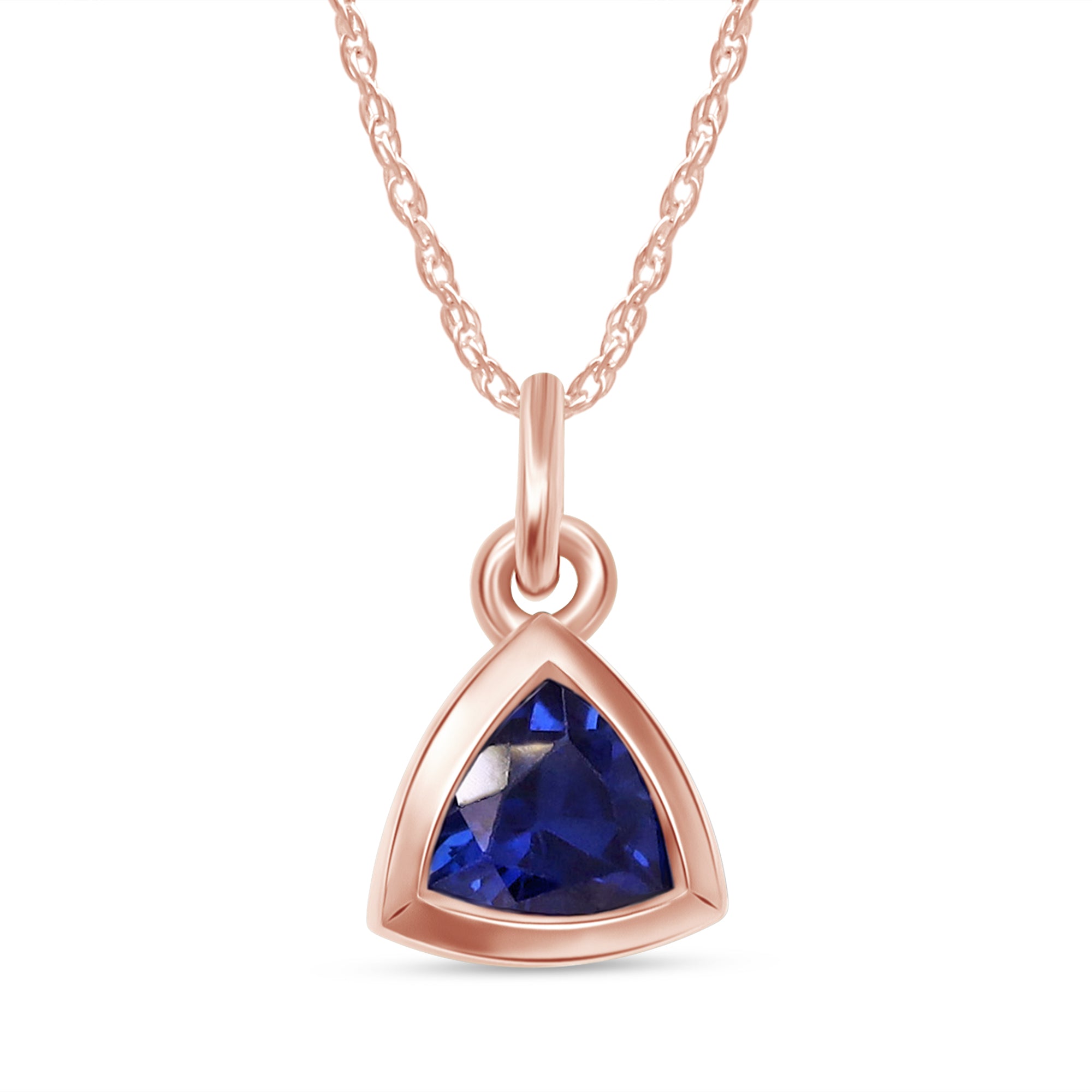 Trillion Bezel-Set Dainty Solitaire Pendant Necklace