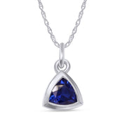 Trillion Bezel-Set Dainty Solitaire Pendant Necklace