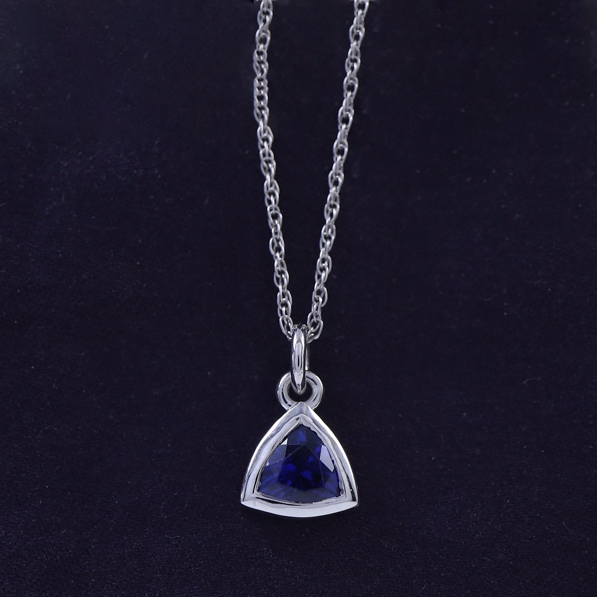 Trillion Bezel-Set Dainty Solitaire Pendant Necklace