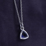 Trillion Bezel-Set Dainty Solitaire Pendant Necklace