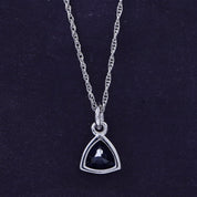 Trillion Bezel-Set Dainty Solitaire Pendant Necklace