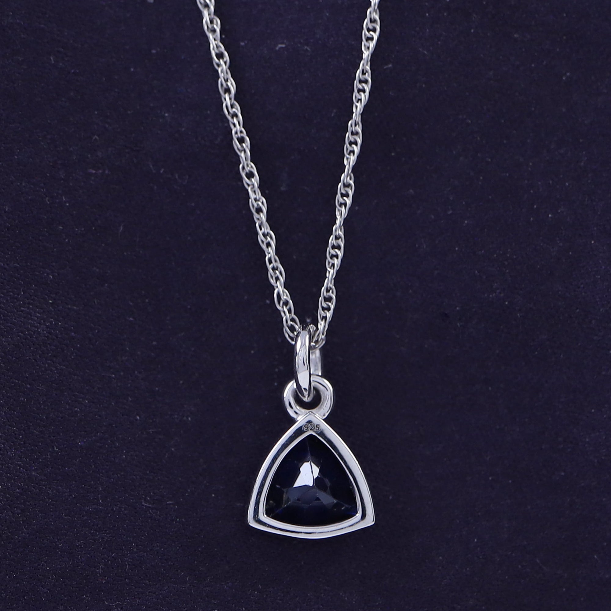 Trillion Bezel-Set Dainty Solitaire Pendant Necklace