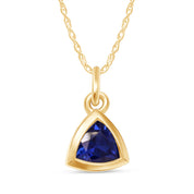 Trillion Bezel-Set Dainty Solitaire Pendant Necklace